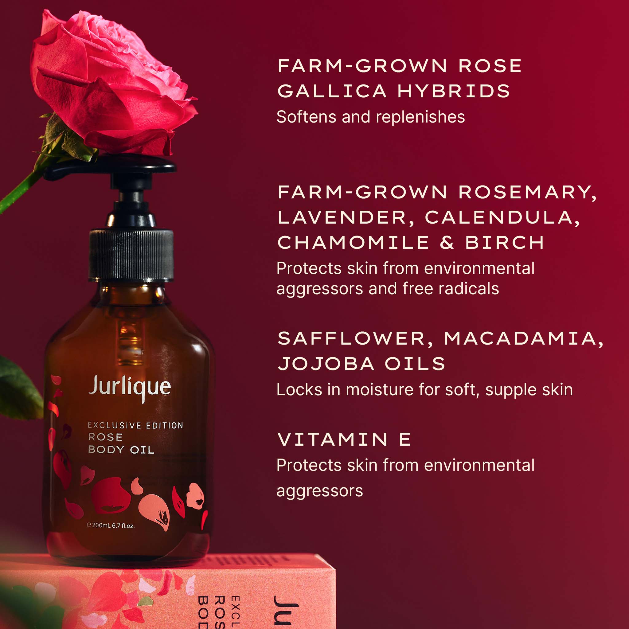 Exclusive Edition Rose Body Oil 200ml - Image 3
